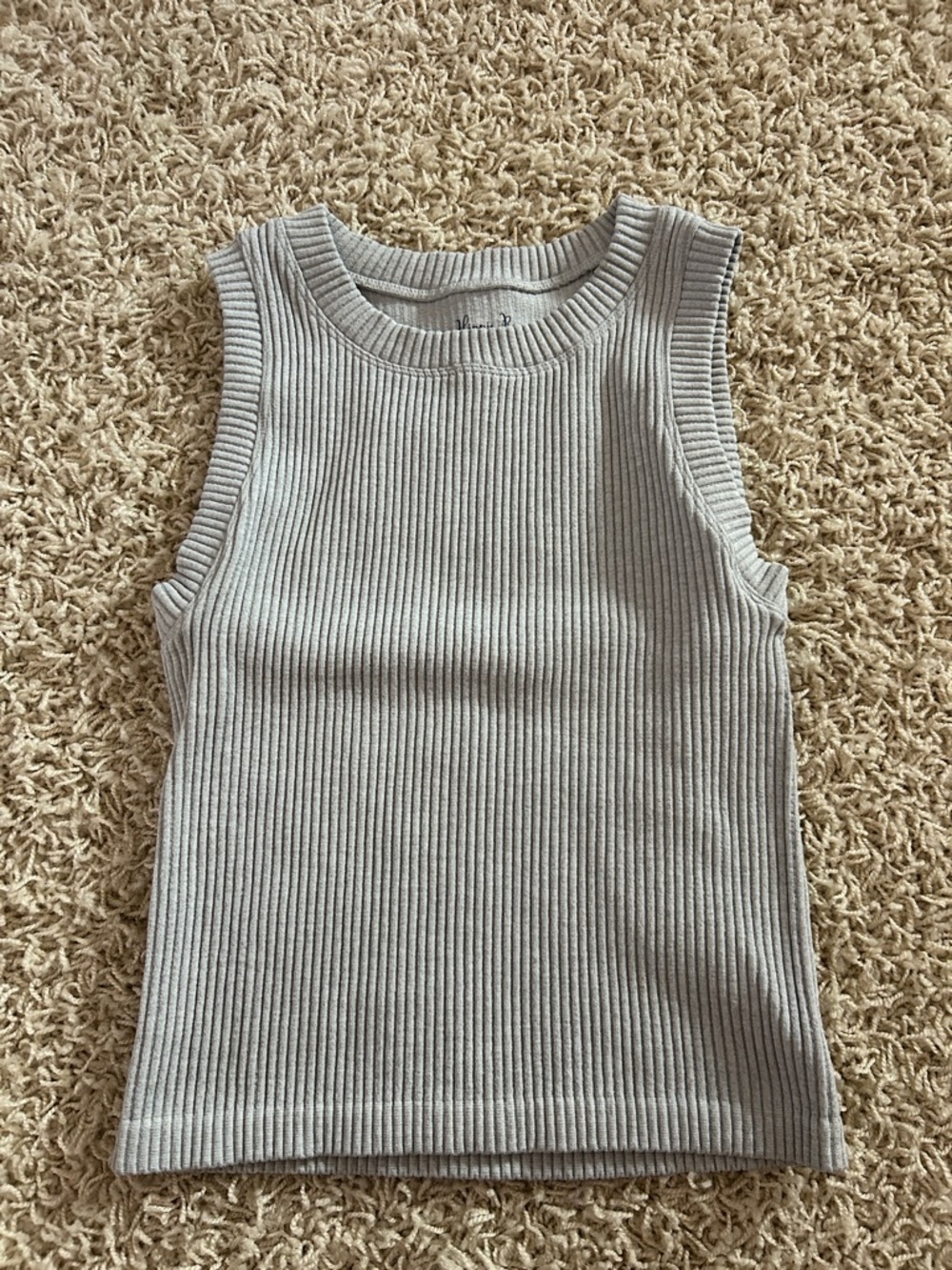 Hippie Rose Juniors Small Gray Ribbed Tank Top